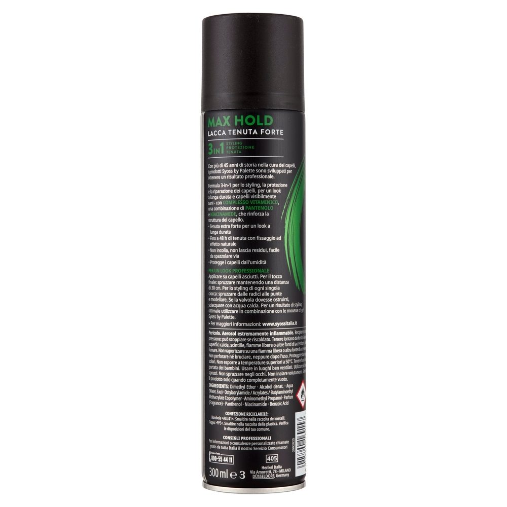 Syoss By Palette Max Hold Lacca Tenuta Forte 300 ml